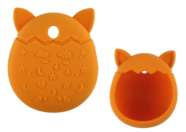 Silikonfodral till Tamagotchi kattformat orange 8x6x3 cm