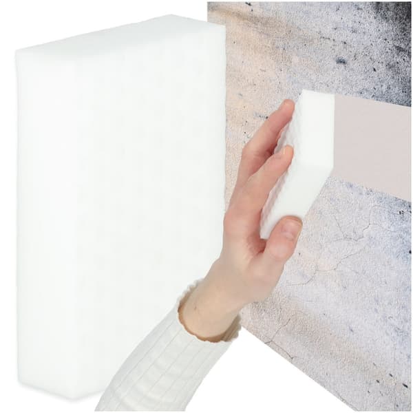 Melaminsvamp pletfjerning 10x6x2 cm til vægge, skabe, møbler White