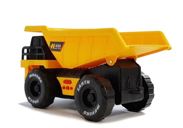 Legetøjsdumper 25 cm med friktionsdrift, lyd og lys, 3+ år