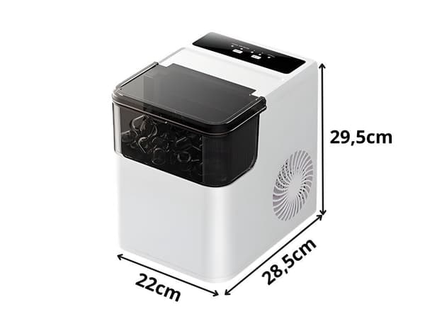 Ismaskine 1,6 L vandsbeholder 500 g iskurv 2 isstørrelser S/L 165 W