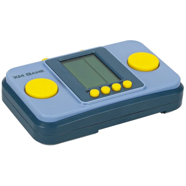 Bärbar retro spelkonsol grå med inbyggda spel, 2x AAA (ingår ej) Blå