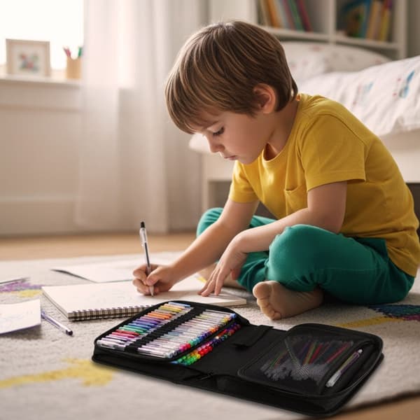 Gelpen-sæt 100 stk + 100 refiller glitter/metallic/neon i etui