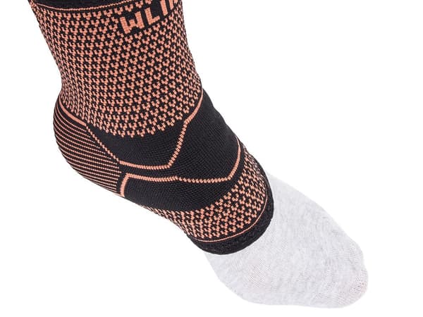 Ankelstøtte elastisk kompression 22–24 cm sort/orange