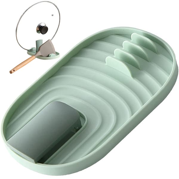 Bestickställ för diskmaskin med lockstöd plast grön 18x11,5 cm