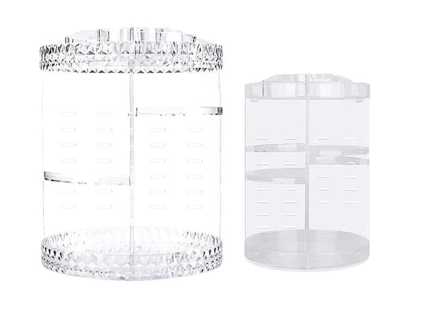 Kosmetikorganiser roterende 360° 7 niveauer akryl gennemsigtig 28 cm