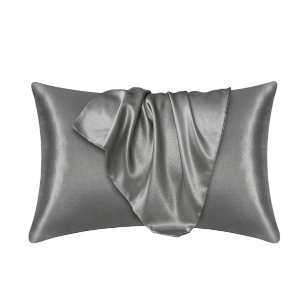 Lyxigt Satinörngott - Set med 2 Kuddfodral, 50 x 66 cm - Mörkgrå