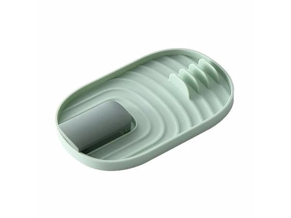 Bestickställ för diskmaskin med lockstöd plast grön 18x11,5 cm
