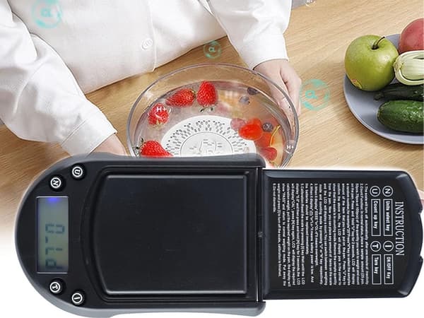Digital smykkevægt 0,1 g op til 500 g rustfrit stål sort