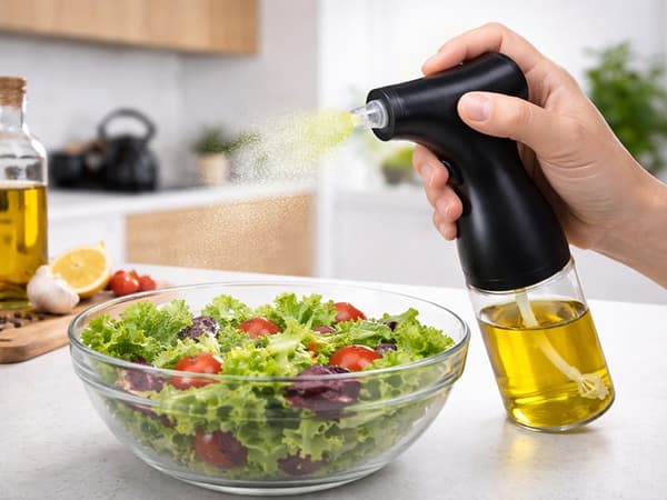 Sähköinen lasinen öljysuihke 200 ml musta USB-C