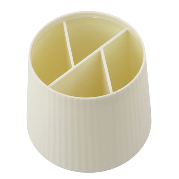Organizer til makeup og kontor 5 rum plast beige 12x11,5 cm