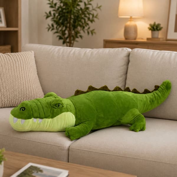Plyschkrokodil gosedjur 70 cm grön mjuk