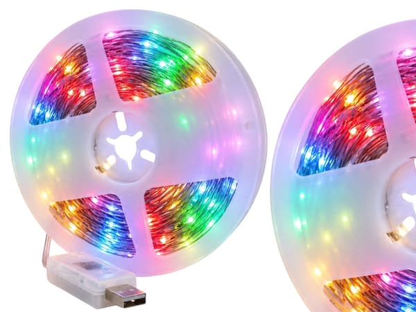 RGB LED-list 10 m USB 5V IP65 med Bluetooth-app och fjärrkontroll