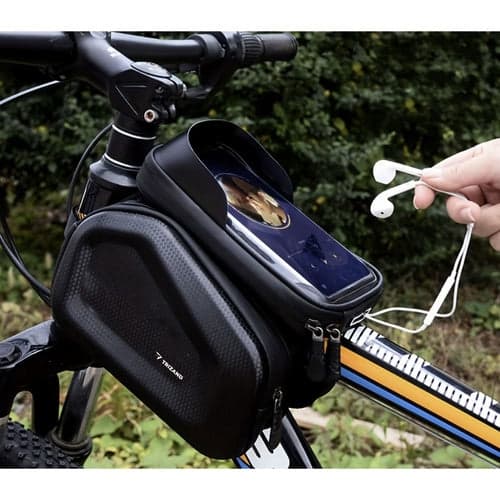 Rammemonteret cykeltaske til mobil op til 7,2" med touchvindue 2L