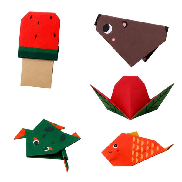 Origami-sæt til børn 30 ark flerfarvede i notesformat 21,5 x 14 cm