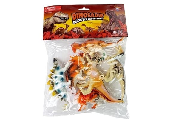 Dinosaurushahmot 6-pack, kumi, n. 10 cm, 3+ (T-Rex ym.)