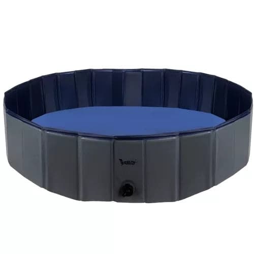 Hundpool fällbar 120x30 cm 300 l med avloppsventil halkfri botten