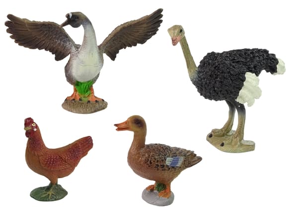 Sæt med gårdsdyrsfigurer med bonde og fugle 5-pack, 3+ år