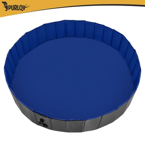 Sammenklappelig hundepool 160x30 cm 600 l PVC/ABS med afløbsventil