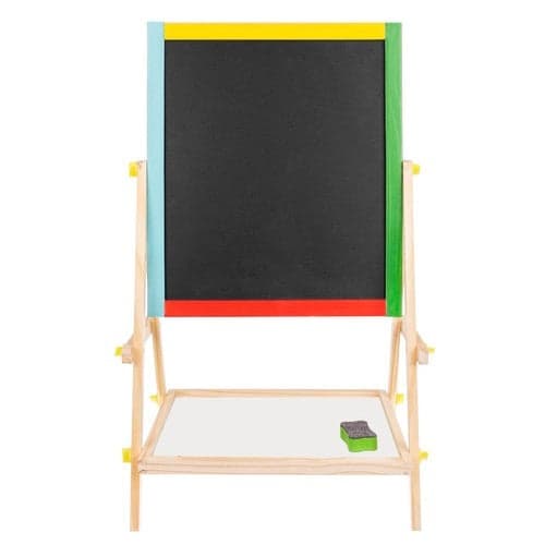Dobbeltsidet magnetisk børnetegnetavle med kridt & whiteboard 65,5 cm