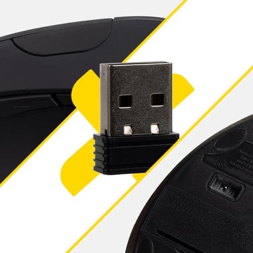 Trådløs vertikal mus ergonomisk 6 knapper 1200 DPI USB nano sort