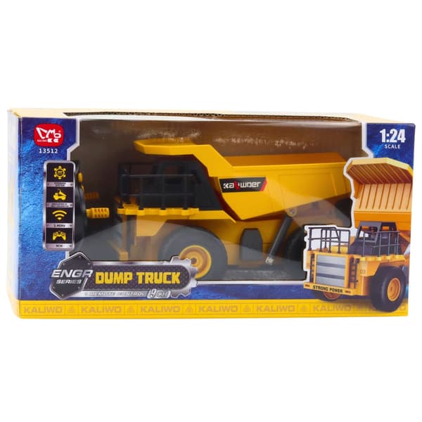 Fjernstyret dumper 1:24 2.4 GHz 9CH med selvlastning LED 360°