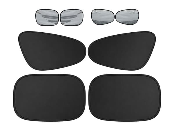 Solskydd till bilrutor 4-pack, svart nylon, 44 x 35,5 cm