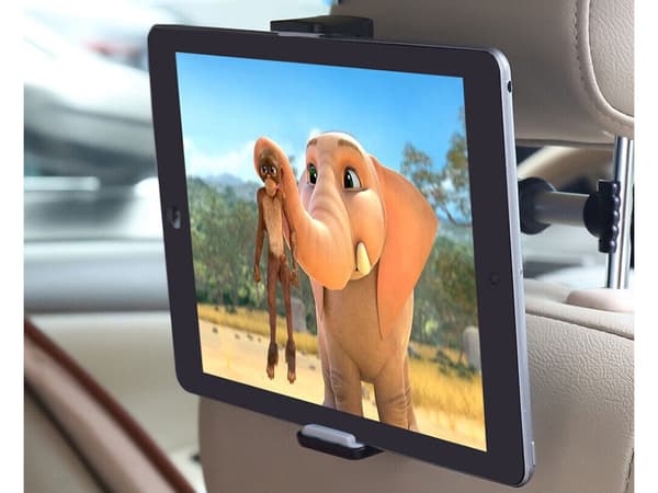 Nakkestøtteholder til bil til mobil/tablet 11–19 cm sort