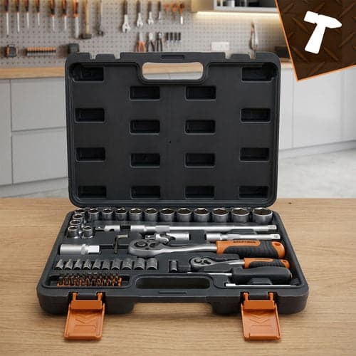 Topnøglesæt 72 dele CrV 1/4" & 1/2" 72T med kuffert