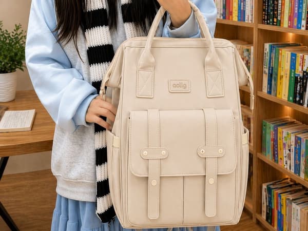 City-reppu naisille A4 28x41x21 cm polyesteri kerma