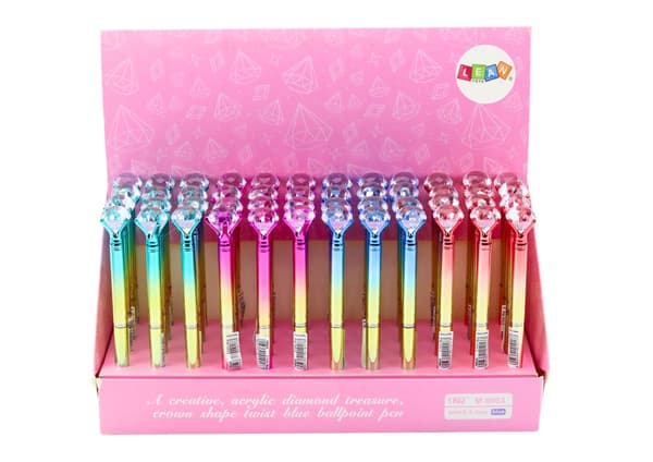 Kulpenna med diamantdekor, blått bläck, 16 cm, CE/EN71, 3+