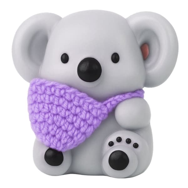 Anti-stress squishy koala med uldtaske, sensorisk klemmelegetøj