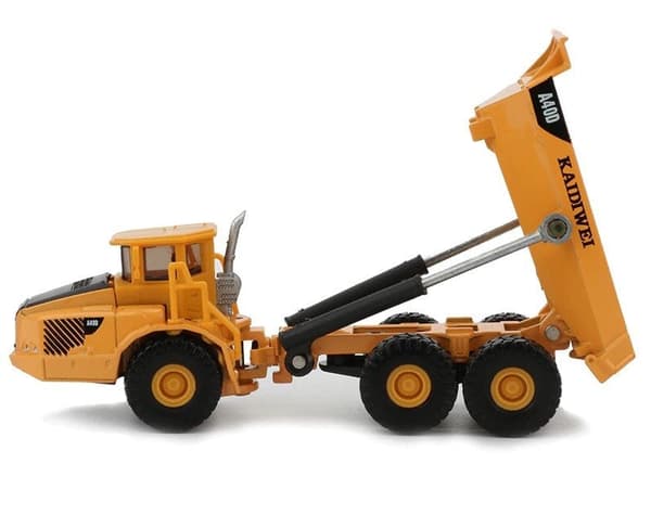 Miniatur dumperlastbil 1:87 i metal 13 cm med tipbart lad