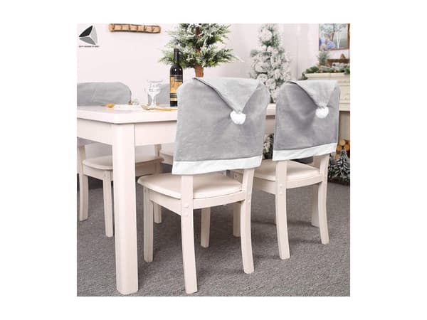 Stolsovertræk julehue grå 6-pak 50x68 cm med hvid dusk