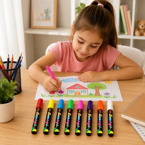 Neonmarkörer 8-pack flytande flerfärgade med mejselspets