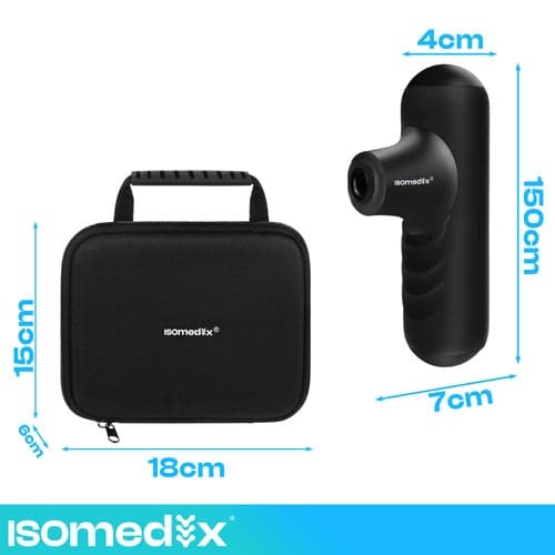 Minimassagepistooli 5 tilaa 4 päätä 5000 mAh USB-C Isomedix