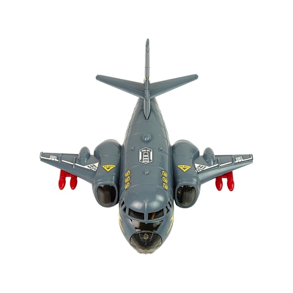 Legetøjsfly transportfly grå 24 cm med lyd og LED, 3+ år