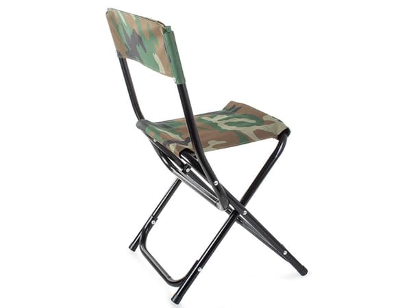 Sammenklappelig fiskestol/campingstol med ryglæn camouflage 64 cm