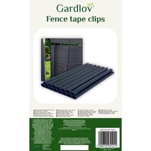 Clips til hegnbånd PVC antracit 19x1,25 cm 20-pak