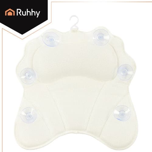 Badekudde ergonomisk 43x40 cm med 6 sugekopper, 3D-mesh