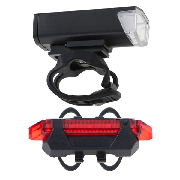 LED-pyörävalosetti etu/taka ladattava USB-yleiskiinnike