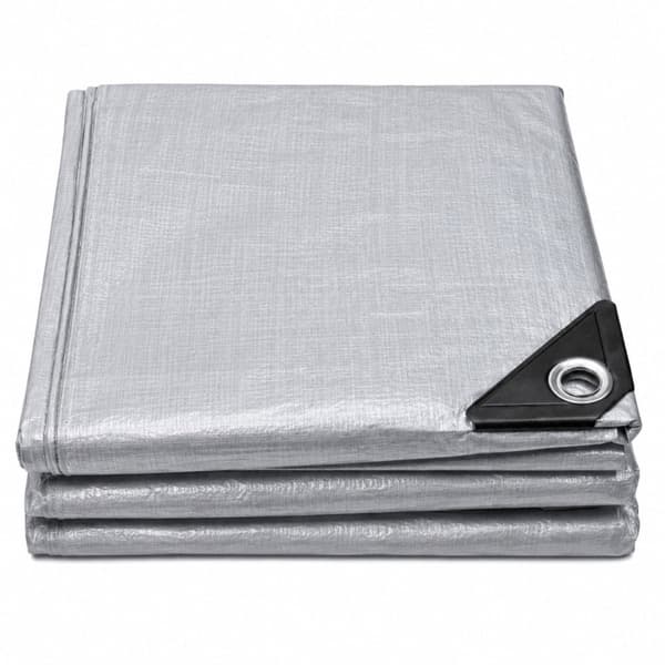 Skyddstarp grå 200x400 cm vattentålig plast med metallöglor