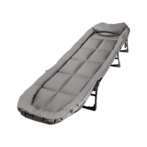 Sammenklappelig campingfoldeseng 190x63 cm stålram justerbar ryg grå