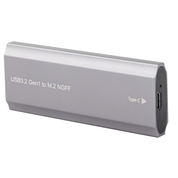 M.2 SATA NGFF SSD-adapterbox USB 3.1/USB-C 2230-2280 silver