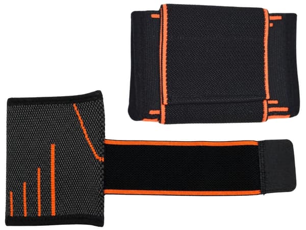 Handledsstöd kompression med kardborre polyester/bomull grå/orange