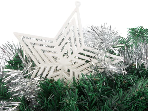 Julgransstjärna i plast vit 23 x 21 cm