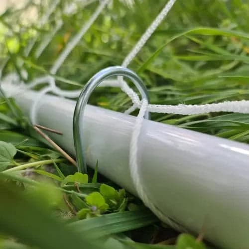 Fodboldmål i stål 240x170 cm med net og målskive, hvid/sort