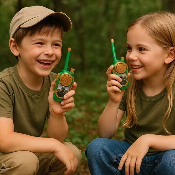 Walkie-talkies för barn 2-pack militärdesign räckvidd ca 10 m
