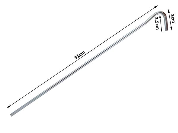 Telttakiilat terästä 31 cm 10-pack hopea