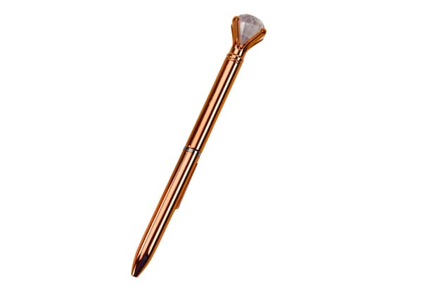 Kuglepen med diamanttop blåt blæk 16 cm, vælg farve
