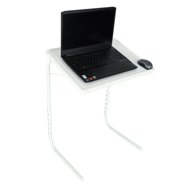 Hopfällbart laptopbord sidobord justerbar höjd/vinkel 52x40 cm vit